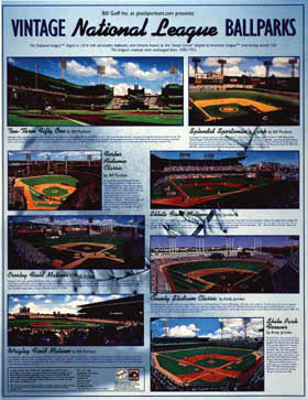 Vintage National League Ballparks poster