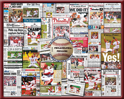 2008 Phillies front page news collage poster