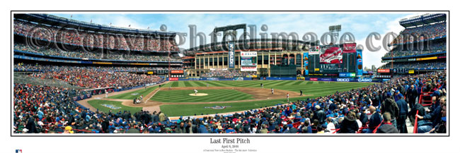 Shea Stadium - Last First Pitch panorama poster