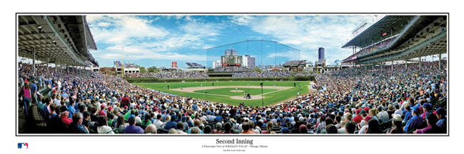 Afternoon game at Wrigley Field panorama poster