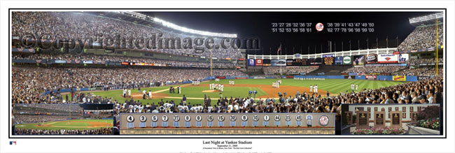 Last night at Yankee Stadium panorama poster