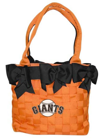 Giants bow bucket purse