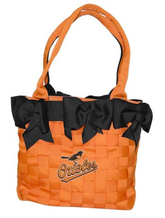 Orioles bow bucket purse