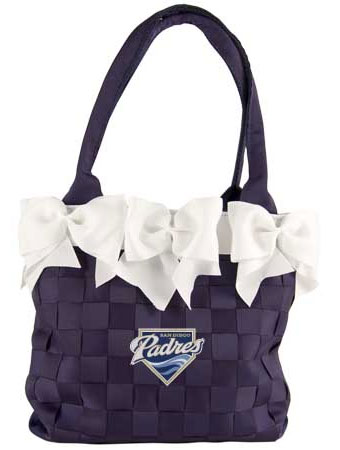 Padres bow bucket purse