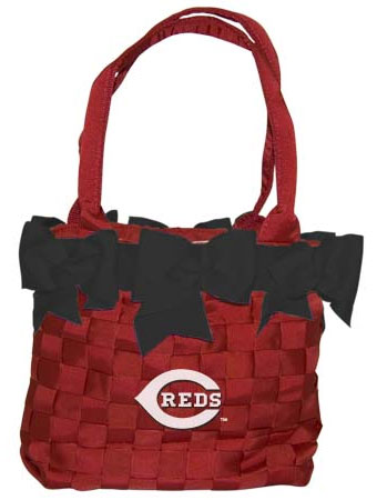 Reds bow bucket purse