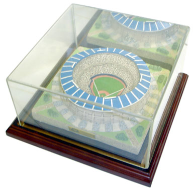 Atlanta-Fulton County Stadium replica inside of display case