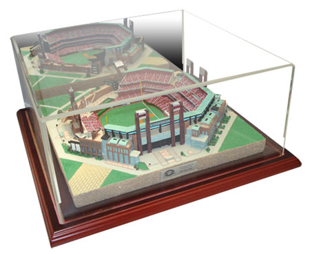 Citizens Bank Park replica inside of display case