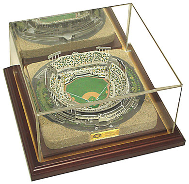 McAfee Coliseum replica inside of display case