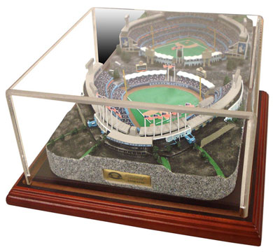Dodger Stadium replica inside of display case