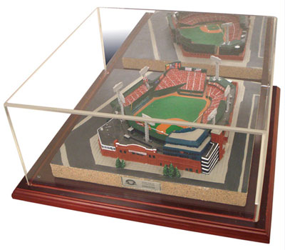 Fenway Park replica inside of display case