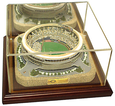 Three Rivers Stadium replica inside of display case