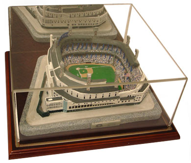 Tiger Stadium replica inside of display case