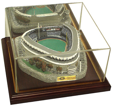 Yankee Stadium replica inside of display case