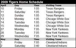 Comerica Park schedule