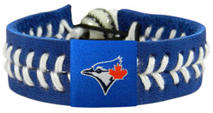 Blue Jays team color baseball seam bracelet