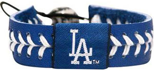 Dodgers team color baseball seam bracelet