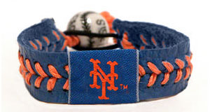 Mets team color baseball seam bracelet