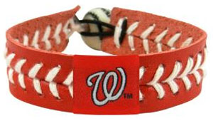 Nationals team color baseball seam bracelet