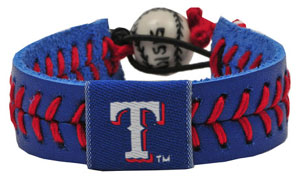 Rangers team color baseball seam bracelet
