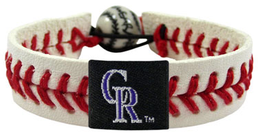Rockies baseball seam bracelet