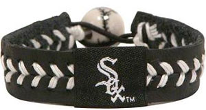 White Sox team color baseball seam bracelet