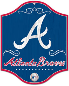 Atlanta Braves wooden logo sign