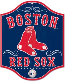 Boston Red Sox wooden logo sign