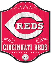 Cincinnati Reds wooden logo sign