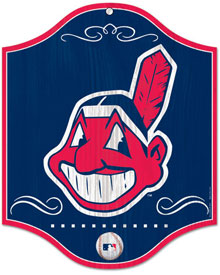 Cleveland Indians wooden logo sign