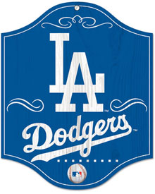 Los Angeles Dodgers wooden logo sign