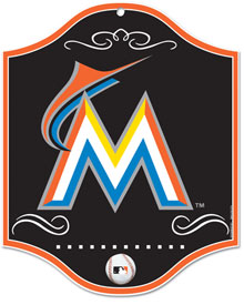Miami Marlins wooden logo sign