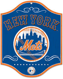 New York Mets wooden logo sign