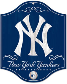 New York Yankees wooden logo sign
