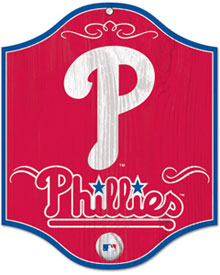 Philadelphia Phillies wooden logo sign