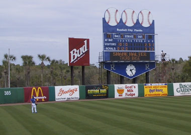 Baseball City Stadium scoreboard