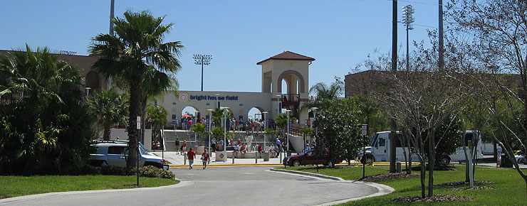 The main entrance to Bright House Field is near third base and called the West Gate