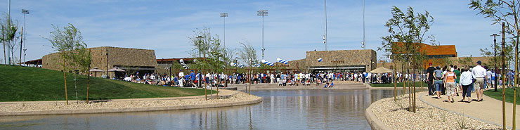 The main entrance to Camelback Ranch is in center field