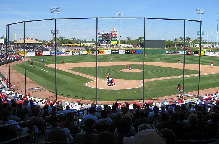 Bright House Field has a freestanding backstop and many fan-friendly amenities