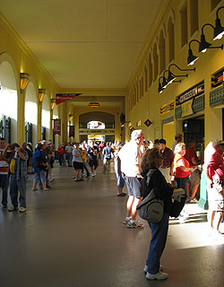 The corridors within Champion Stadium look like grand halls