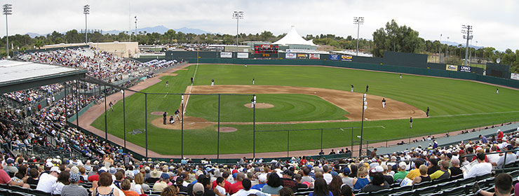 Hi Corbett Field during a Rockies spring training game