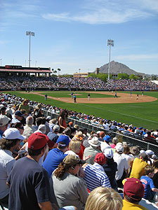 There are plenty of mountain views at Scottsdale Stadium