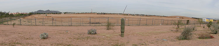 The expanse of land on which the Salt River Fields complex will stand, as seen from the Loop 101