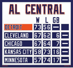 Detroit Magnetic AL Central Standings