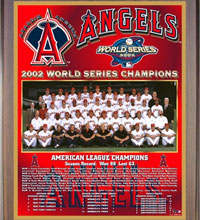 Anaheim Angels 2002 champions Healy plaque