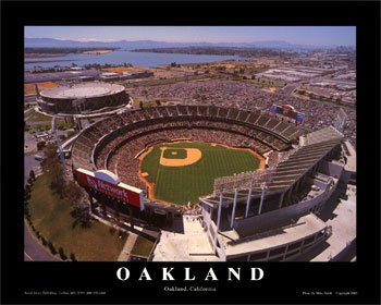 Oakland Coliseum aerial poster