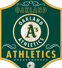 Oakland A's wooden sign