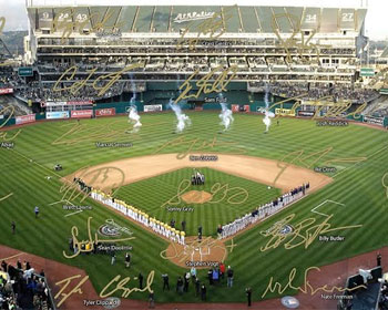 O.co Coliseum photo with signatures