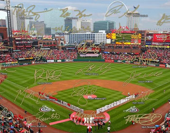 Busch Stadium photo with signatures