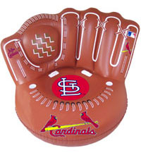 Cardinals inflatable baseball glove chair