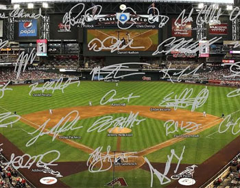 Chase Field photo with signatures